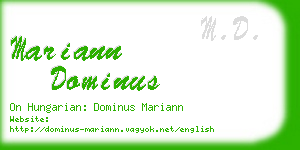 mariann dominus business card